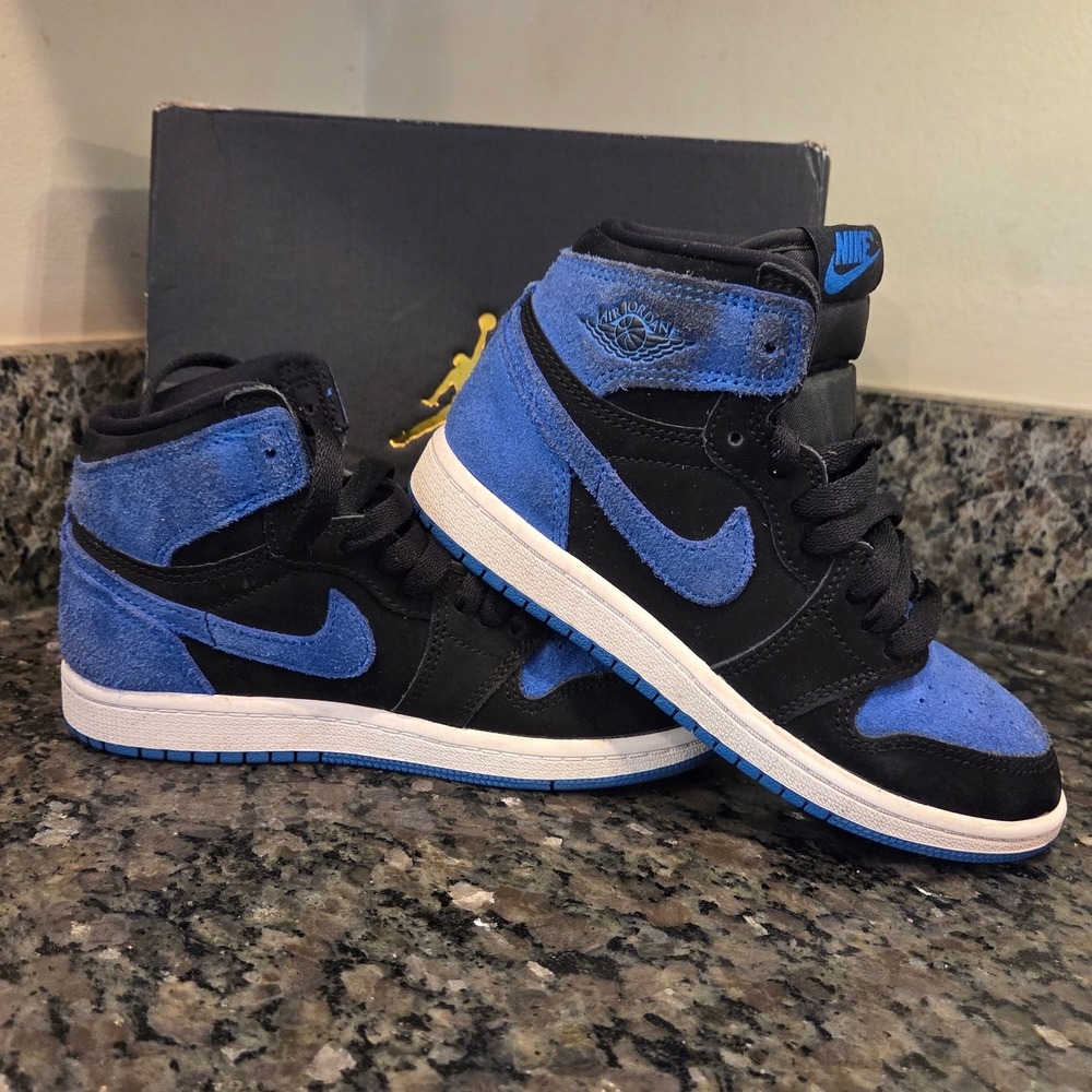 Jordan 1 Retro High OG Royal Reimagined Kids Black Blue Suede FD1412-042 13C
